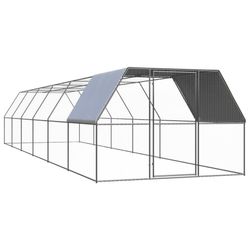vidaXL Outdoor chicken coop galvanized steel 3 x 12 x 2 m (3089328) vidaXL Outdoor chicken coop galvanized steel 3 x 12 x 2 m (3089328)