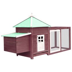 vidaXL Chicken Coop with Nesting Box Solid Fir Wood 190 x 72 x 102 cm (170982) vidaXL Chicken Coop with Nesting Box Solid Fir Wood 190 x 72 x 102 cm (170982)