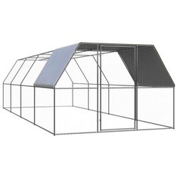 vidaXL Outdoor chicken coop galvanized steel 3 x 8 x 2 m (3089326) vidaXL Outdoor chicken coop galvanized steel 3 x 8 x 2 m (3089326)