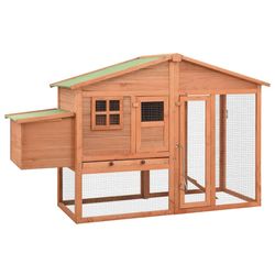 vidaXL Chicken coop with nesting box solid fir wood 191 x 67 x 117 cm (170864) vidaXL Chicken coop with nesting box solid fir wood 191 x 67 x 117 cm (170864)