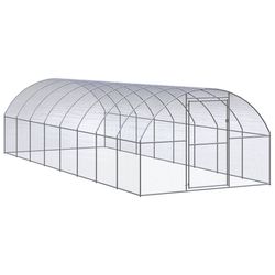 vidaXL Outdoor chicken coop galvanized steel 3 x 8 x 2 m (3095466) vidaXL Outdoor chicken coop galvanized steel 3 x 8 x 2 m (3095466)