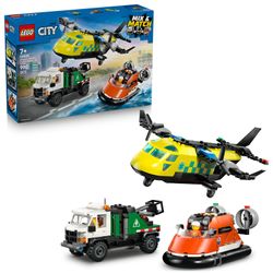 LEGO City combination set with airplane, maintenance vehicle, and hovercraft (60505) LEGO City combination set with airplane, maintenance vehicle, and hovercraft (60505)