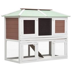 vidaXL Small animal/rabbit hutch with 2 levels wood (170850) vidaXL Small animal/rabbit hutch with 2 levels wood (170850)