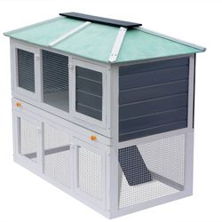 vidaXL Small animal/rabbit hutch with 2 levels wood (170344) vidaXL Small animal/rabbit hutch with 2 levels wood (170344)