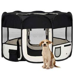 vidaXL Foldable puppy playpen with carrying bag 110 x 110 x 58 cm (171006) vidaXL Foldable puppy playpen with carrying bag 110 x 110 x 58 cm (171006)