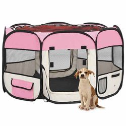 vidaXL Foldable puppy playpen with carrying bag 110 x 110 x 58 cm (171010) vidaXL Foldable puppy playpen with carrying bag 110 x 110 x 58 cm (171010)