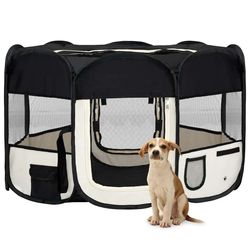 vidaXL Foldable puppy playpen with carrying bag 125 x 125 x 61 cm (171007) vidaXL Foldable puppy playpen with carrying bag 125 x 125 x 61 cm (171007)