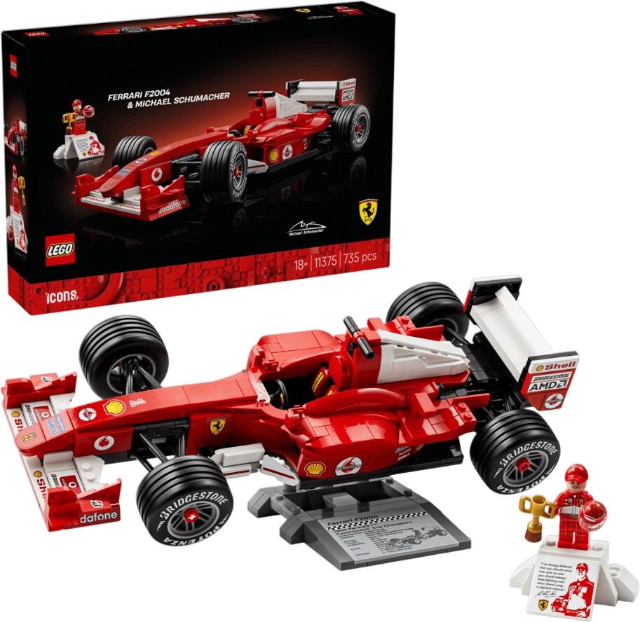 LEGO ICONS Ferrari F2004 and Michael Schumacher (11375) LEGO ICONS Ferrari F2004 and Michael Schumacher (11375)