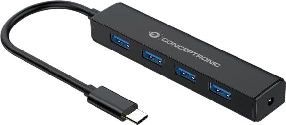 Conceptronic 4 Port USB 3.2 Gen 1 Hub with connection for external power supply (CTC4USB3) Conceptronic 4 Port USB 3.2 Gen 1 Hub with connection for external power supply (CTC4USB3)