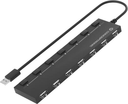 Conceptronic 7-Port USB 2.0 Hub with connection for external power supply (HUBBIES08B) Conceptronic 7-Port USB 2.0 Hub with connection for external power supply (HUBBIES08B)