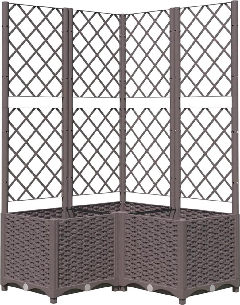 vidaXL Planter with Trellis Brown 80 x 80 x 136 cm (318265) vidaXL Planter with Trellis Brown 80 x 80 x 136 cm (318265)