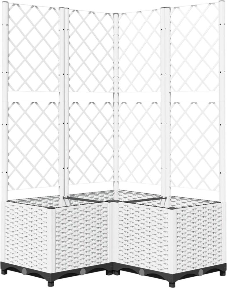 vidaXL Planter with Trellis White 80 x 80 x 136 cm (153286) vidaXL Planter with Trellis White 80 x 80 x 136 cm (153286)