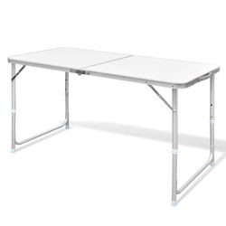 vidaXL Camping table foldable height adjustable aluminum 120 x 60 cm (41325) vidaXL Camping table foldable height adjustable aluminum 120 x 60 cm (41325)