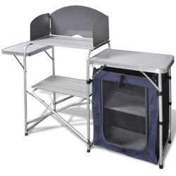 vidaXL Camping kitchen foldable with aluminum windscreen vidaXL Camping kitchen foldable with aluminum windscreen