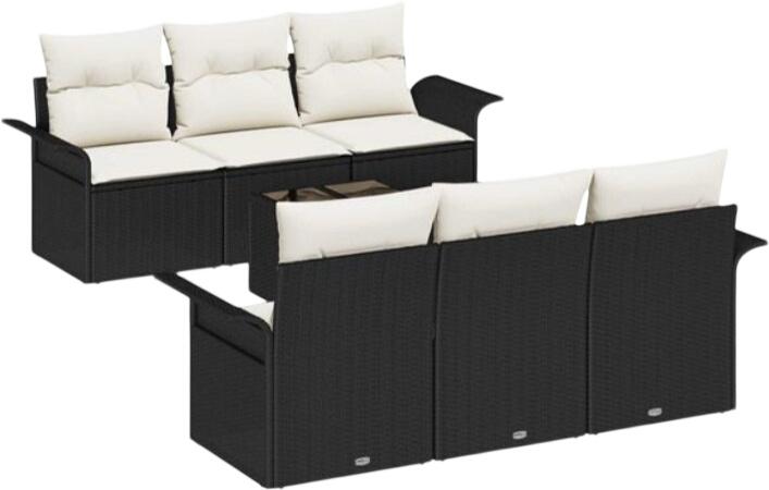 vidaXL Garden sofa set with cushions polyrattan 7-piece (3353916) vidaXL Garden sofa set with cushions polyrattan 7-piece (3353916)
