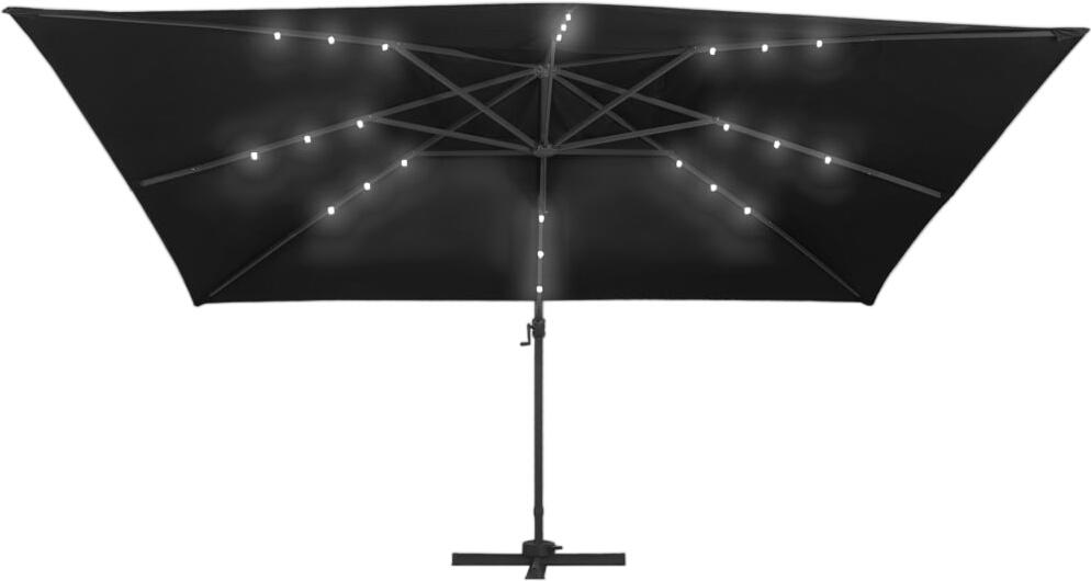 vidaXL Cantilever umbrella with LED lights and aluminum pole 400x300 cm (47008) vidaXL Cantilever umbrella with LED lights and aluminum pole 400x300 cm (47008)