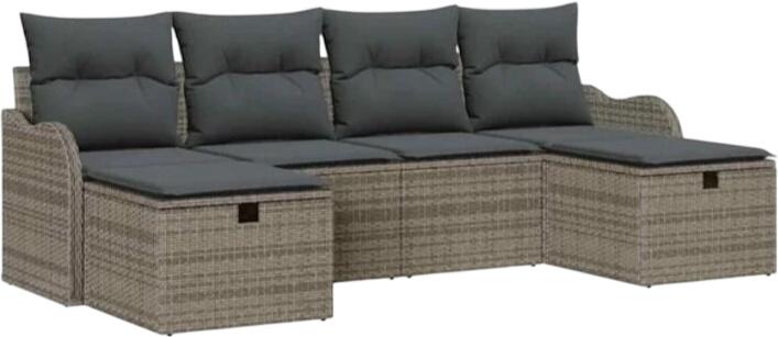 vidaXL Garden sofa set with cushions poly rattan 6-piece (3360350) vidaXL Garden sofa set with cushions poly rattan 6-piece (3360350)