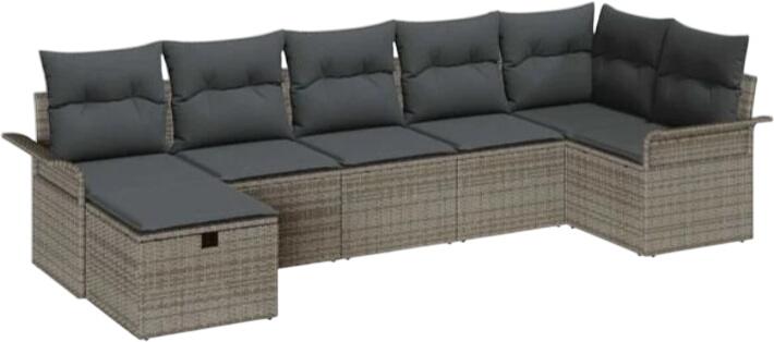 vidaXL Garden sofa set with cushions polyrattan 7-piece (3358898) vidaXL Garden sofa set with cushions polyrattan 7-piece (3358898)