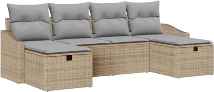 vidaXL Garden sofa set with cushions polyrattan 6-piece (3359319) vidaXL Garden sofa set with cushions polyrattan 6-piece (3359319)