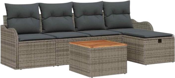vidaXL Garden sofa set with cushions polyrattan 6-piece (3359475) vidaXL Garden sofa set with cushions polyrattan 6-piece (3359475)