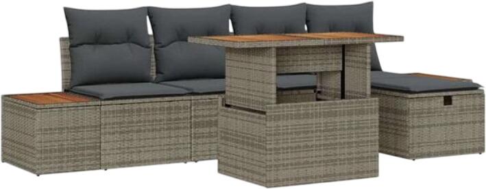 vidaXL Garden Sofa Set Polyrattan 6-piece (3361406) vidaXL Garden Sofa Set Polyrattan 6-piece (3361406)
