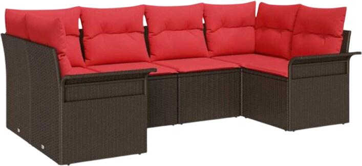 vidaXL Garden Sofa Set with Storage Polyrattan 6-piece (3354173)