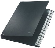 LEITZ plastic lever arch file, tabs A-Z, 24 compartments, black LEITZ plastic lever arch file, tabs A-Z, 24 compartments, black