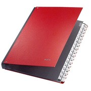 LEITZ Plastic Desk Binder, Tabs 1-31, 32 Compartments, Red LEITZ Plastic Desk Binder, Tabs 1-31, 32 Compartments, Red