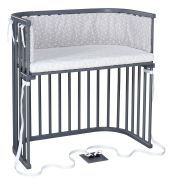 Babybay Box spring bedside bed slate gray lacquered Babybay Box spring bedside bed slate gray lacquered