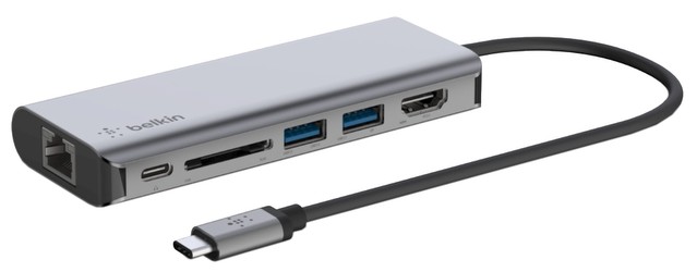 Belkin Connect USB-C 6-in-1 Multiport Adapter (AVC008btSGY) Belkin Connect USB-C 6-in-1 Multiport Adapter (AVC008btSGY)