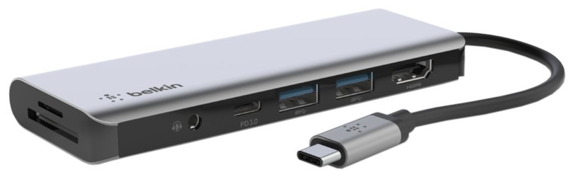 Belkin Connect USB-C 7-in-1 Multiport Adapter (AVC009btSGY) Belkin Connect USB-C 7-in-1 Multiport Adapter (AVC009btSGY)