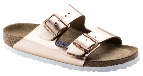 Birkenstock Arizona soft upholstery natural leather metallic Birkenstock Arizona soft upholstery natural leather metallic