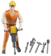 Bruder bworld construction worker with accessories Bruder bworld construction worker with accessories