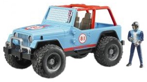 Bruder Jeep Cross Country Racer with Racer Bruder Jeep Cross Country Racer with Racer