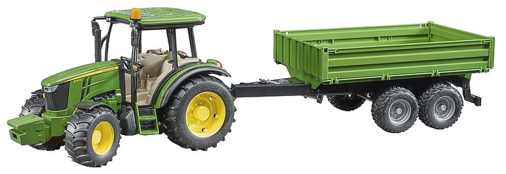 Bruder John Deere 5115 M with sideboard trailer Bruder John Deere 5115 M with sideboard trailer