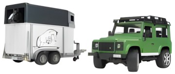 Bruder Land Rover Defender with horse trailer Bruder Land Rover Defender with horse trailer