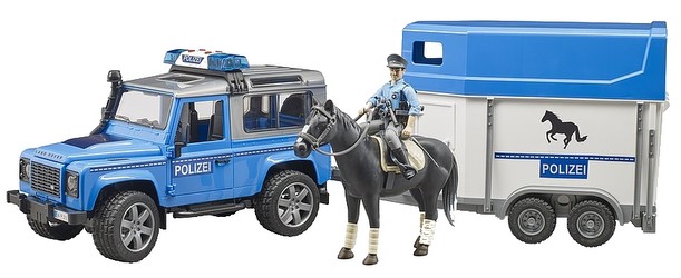 Bruder Land Rover Defender Police Vehicle and Horse Trailer (02588) Bruder Land Rover Defender Police Vehicle and Horse Trailer (02588)