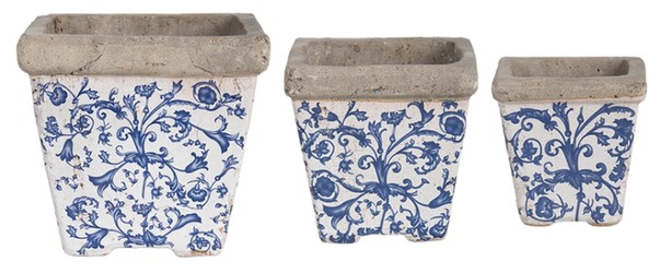 Esschert Design Aged Ceramic 3-piece Set AC01 Esschert Design Aged Ceramic 3-piece Set AC01