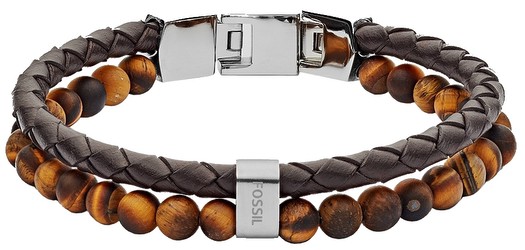 Fossil Tiger's Eye and Brown Leather (JF03118040) Fossil Tiger's Eye and Brown Leather (JF03118040)