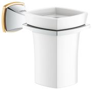 Grohe Grandera Holder with Ceramic Mouthwash Glass (40626IG0) Grohe Grandera Holder with Ceramic Mouthwash Glass (40626IG0)