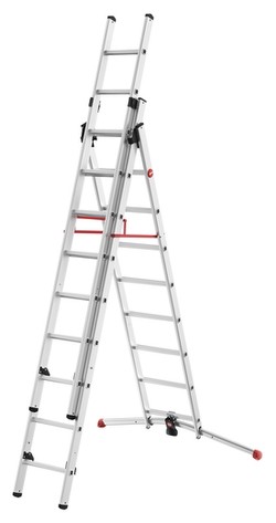 Hailo ProfiLOT 2 x 9 + 1 x 8 Rung Ladder Hailo ProfiLOT 2 x 9 + 1 x 8 Rung Ladder