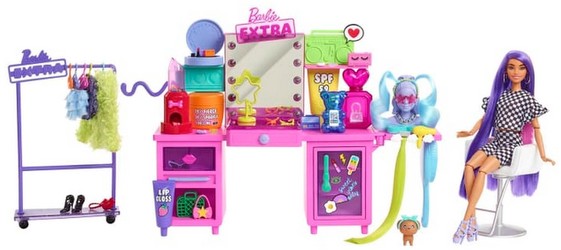Mattel Barbie Extra Playset with Doll and Styling Table (GYJ70) Mattel Barbie Extra Playset with Doll and Styling Table (GYJ70)