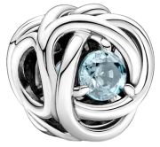 Pandora March Birthstone Aquamarine Eternity Circle Charm Pandora March Birthstone Aquamarine Eternity Circle Charm