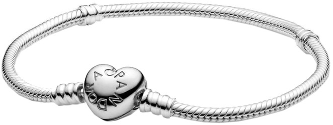 Pandora Moments Snake Link Bracelet with Heart Clasp (590719-20) Pandora Moments Snake Link Bracelet with Heart Clasp (590719-20)