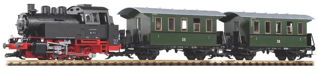 Piko Steam locomotive BR 80 and 2 passenger cars 37125 Piko Steam locomotive BR 80 and 2 passenger cars 37125