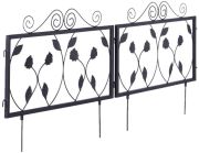 Relaxdays Garden Bed Fence Metal GOTH Leaves 12-piece (10022114) Relaxdays Garden Bed Fence Metal GOTH Leaves 12-piece (10022114)