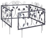 Relaxdays Garden bed fence metal GOTH leaves 16-piece (10022115) Relaxdays Garden bed fence metal GOTH leaves 16-piece (10022115)