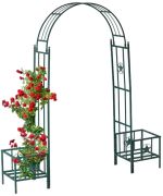 Relaxdays Rose arch with planter box inserts (10026263) Relaxdays Rose arch with planter box inserts (10026263)