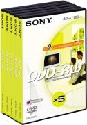 Sony DVD-RW 4.7GB 2x 5-pack video box 5DMW120AVD Sony DVD-RW 4.7GB 2x 5-pack video box 5DMW120AVD
