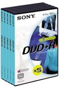 Sony DVD+R 4.7GB 16x 5-pack Video Box 5DPR120BVD Sony DVD+R 4.7GB 16x 5-pack Video Box 5DPR120BVD